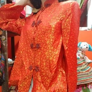 Vintage Silk Asian-Inspired Jacket